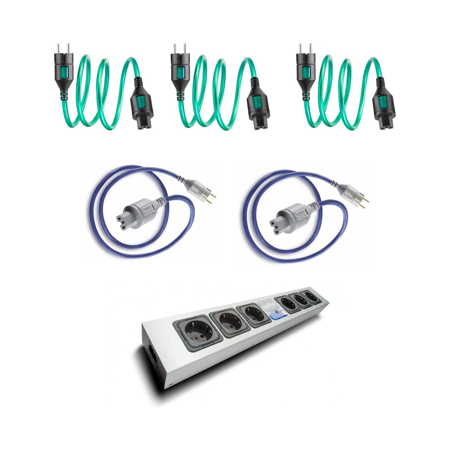 3 x Cable de red Isotek Initium + 2 x Cable Isotek Premier + Regleta Isotek Polaris