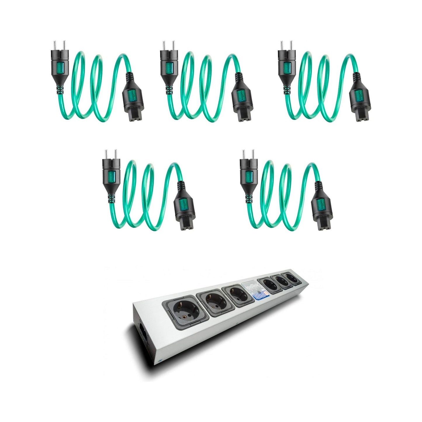 5 x Cable de red Isotek Initium + Regleta Isotek Polaris V5