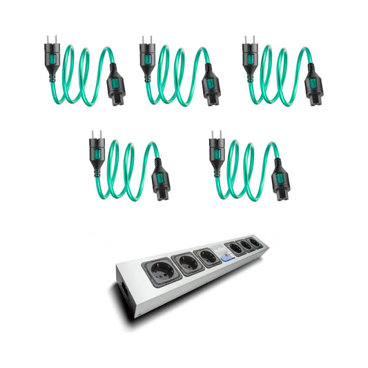 5 x Cable de red Isotek Initium + Regleta Isotek Polaris V5